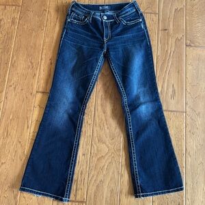 Silver Suki Flap Bootcut Jeans Women's 30x30 Dark Wash Denim Western Y2K